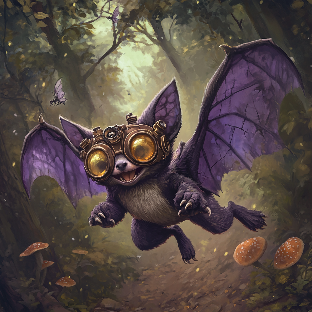 A Steampunk Bat's Flight in Enchanted Forest