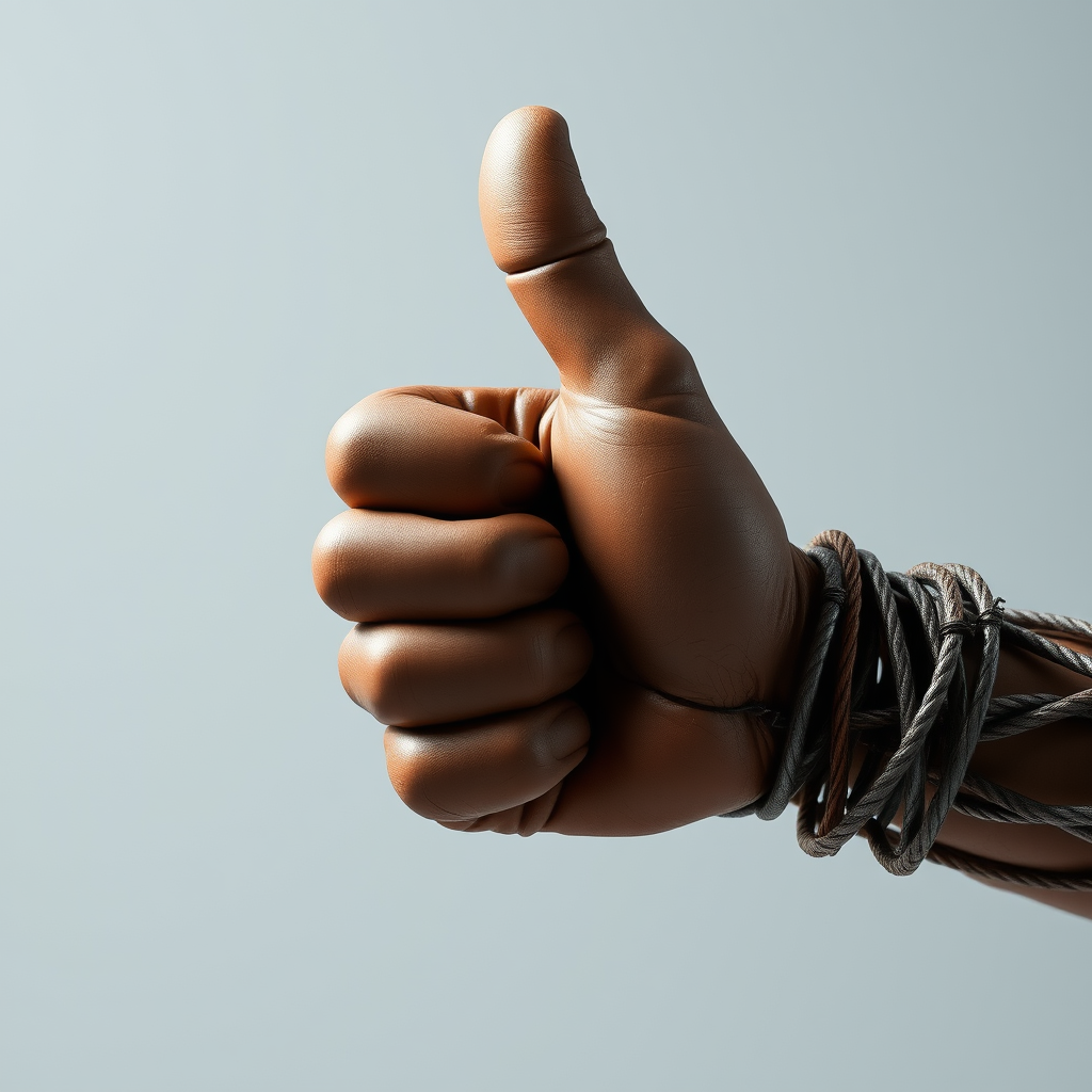 A Steel Rebar Hand Giving Thumbs Up