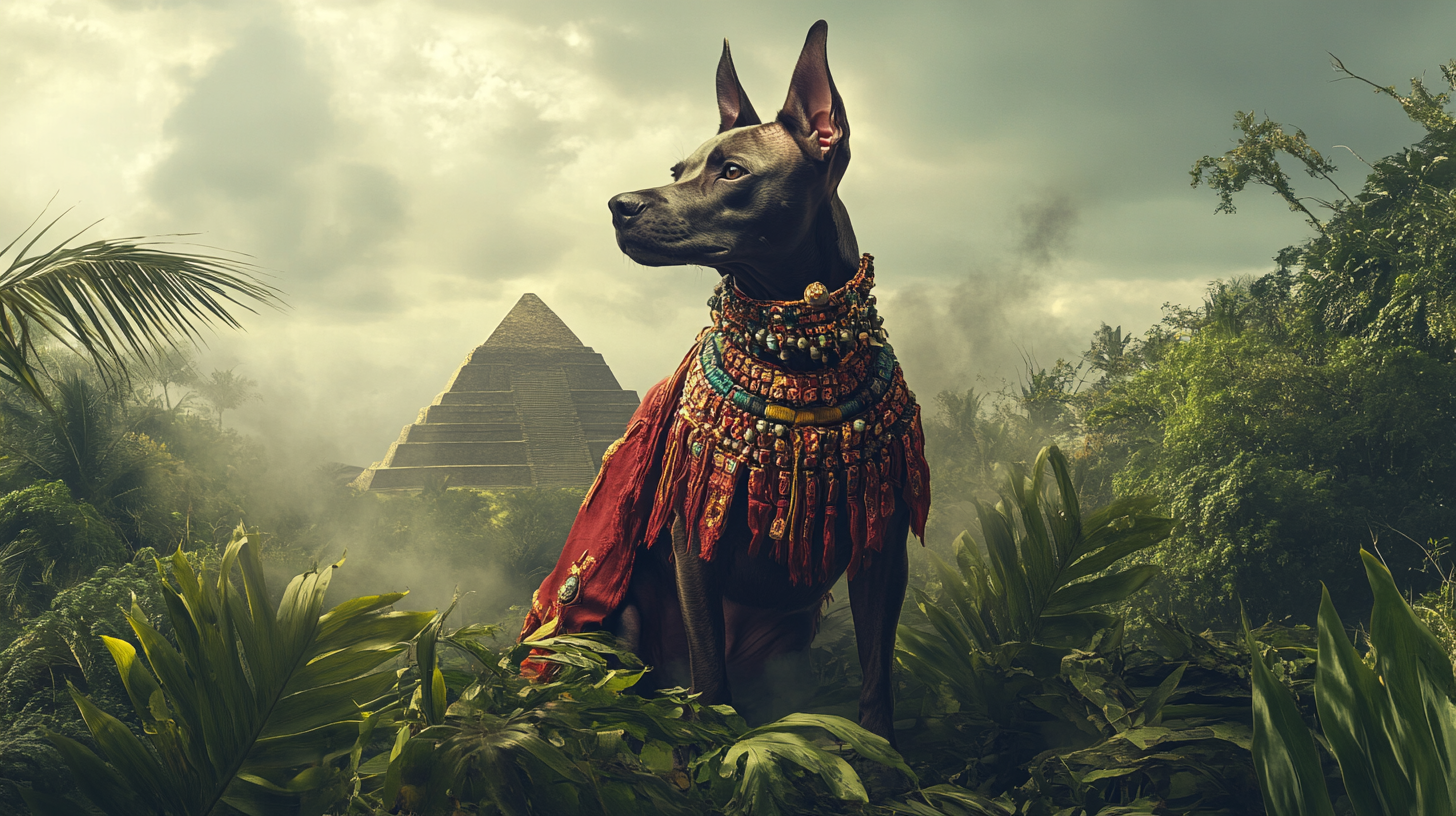 A Strong Beauty Xoloitzcuicle at Aztec Pyramid