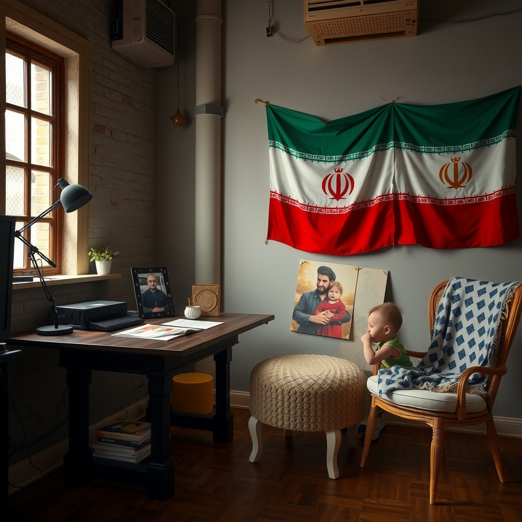 A Studio with Table, Martyrdom Picture and Flags