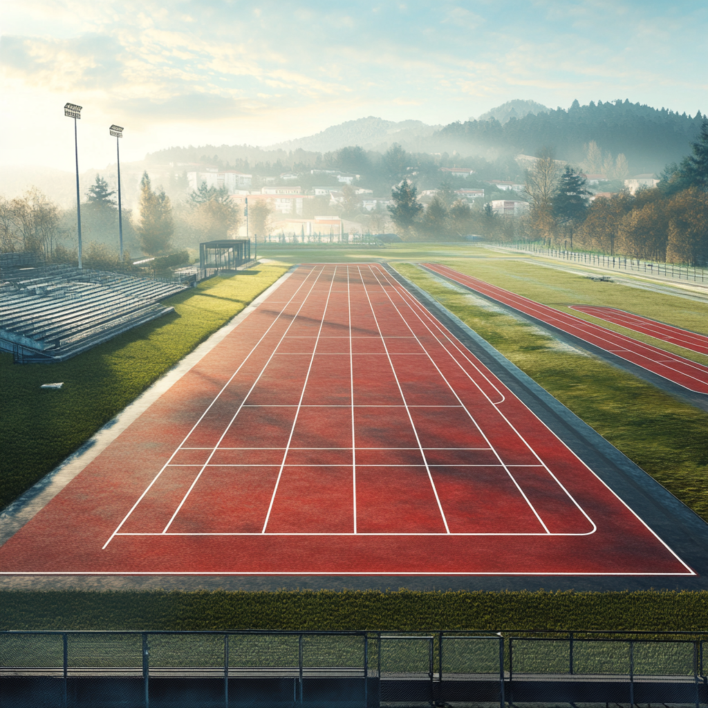 A Stunning Panoramic View of a Running Track