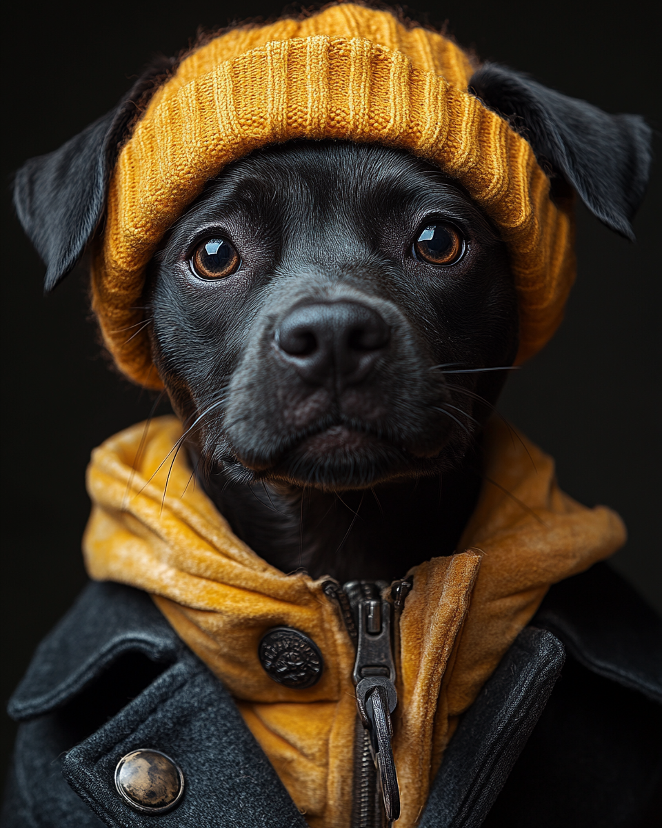 A Stylish Dog in Hip Hop Attire