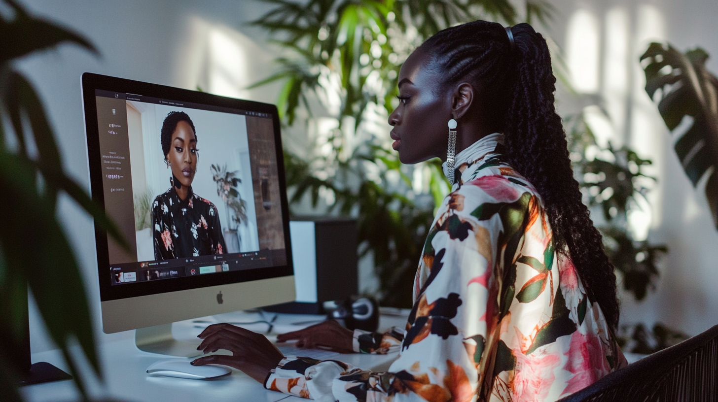 A Stylish Trio in a Zoom Call by Nick Knight