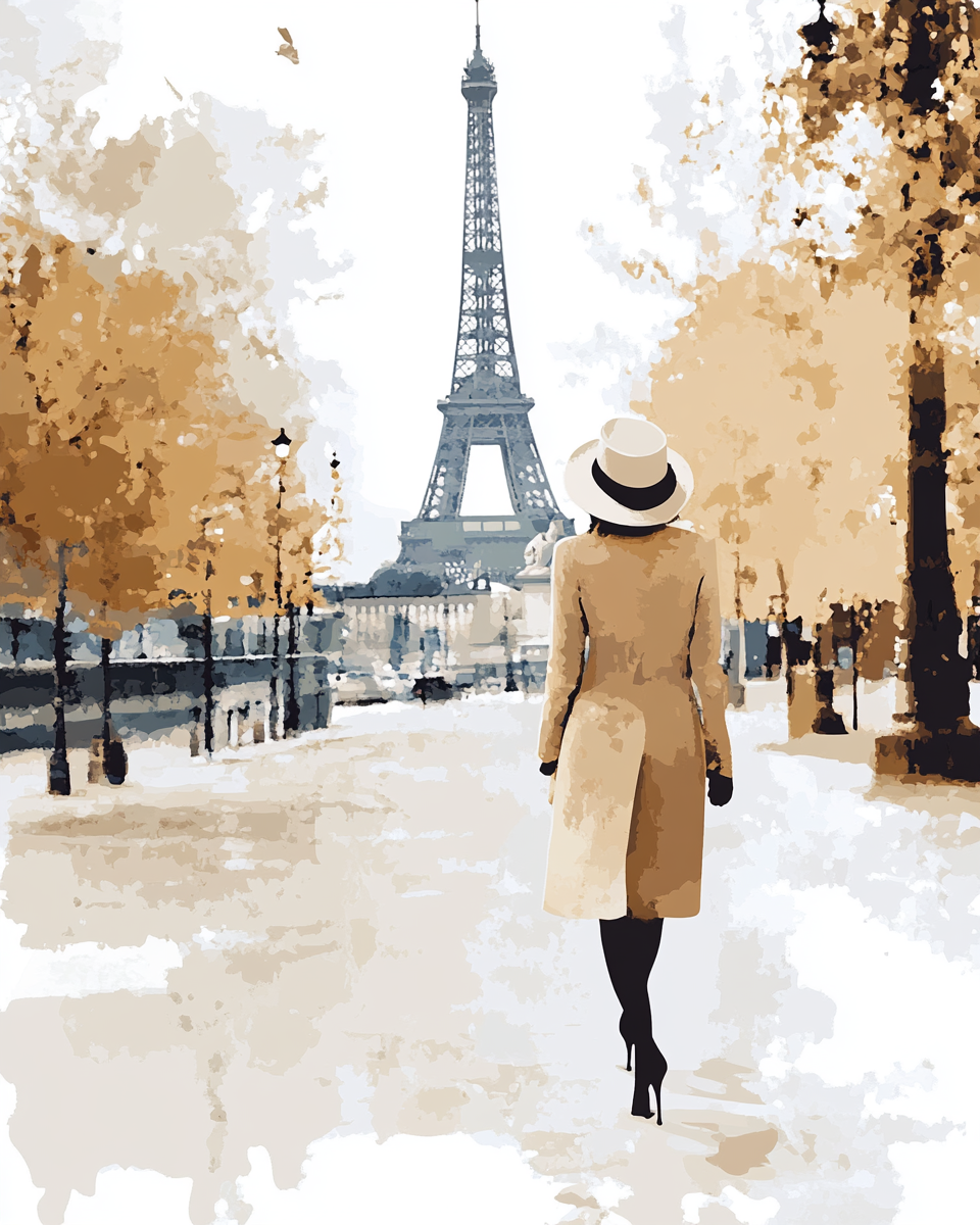 A Stylish Woman in Paris: Fashion Watercolor Poster