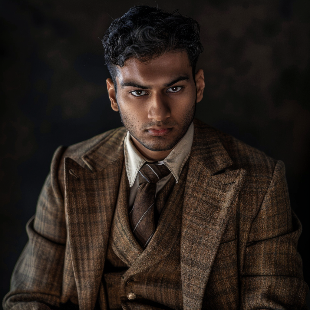 A Stylish Young Man in 1940s Suit