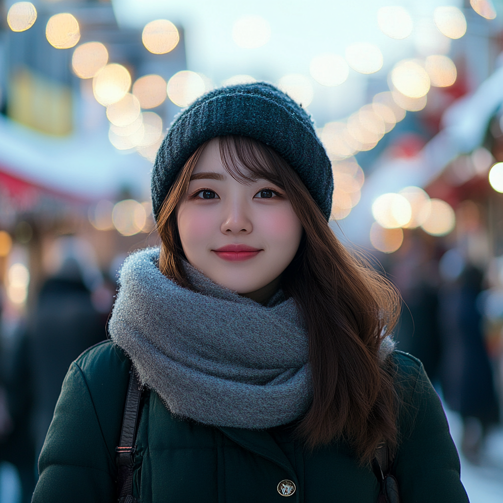 A Sunny Winter Afternoon in a Snowy Town