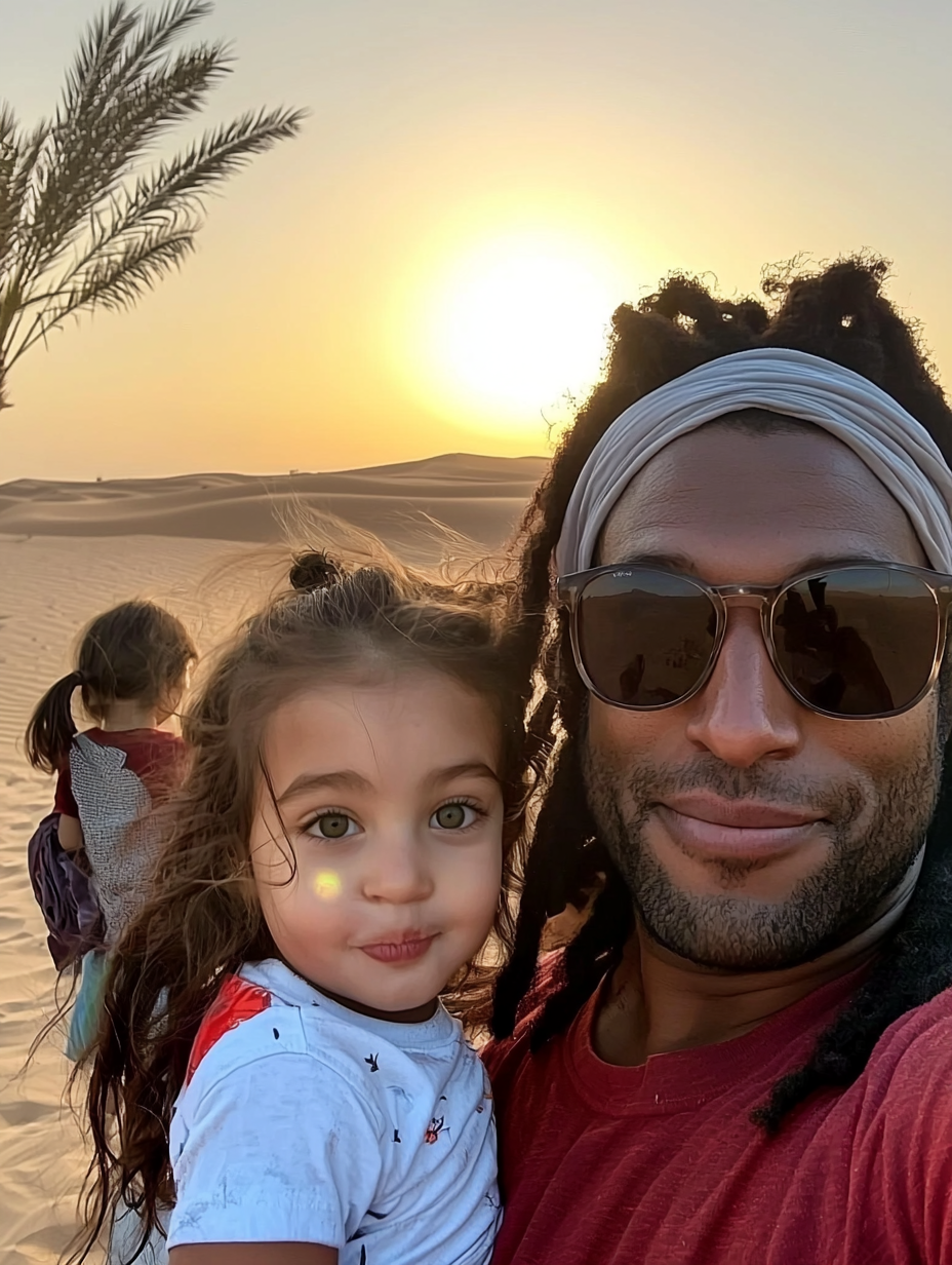 A Sunset Family Portrait in Dubai Desert