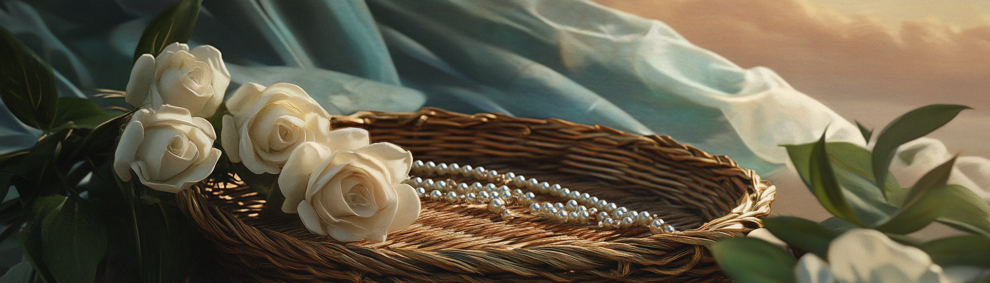 A Sunset Picnic with Pearls and Roses