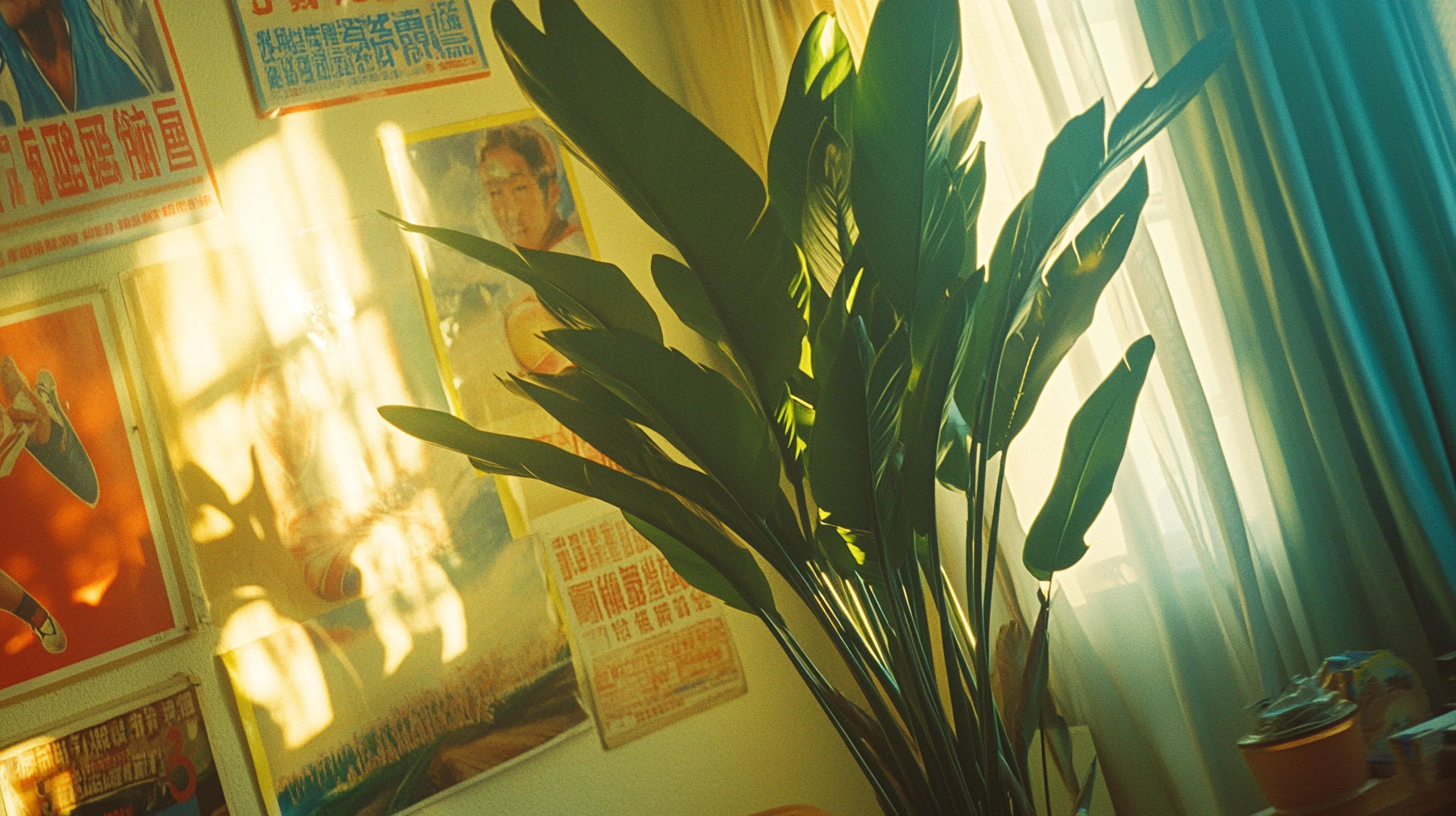 A Tall Bird of Paradise Plant in Sunlight