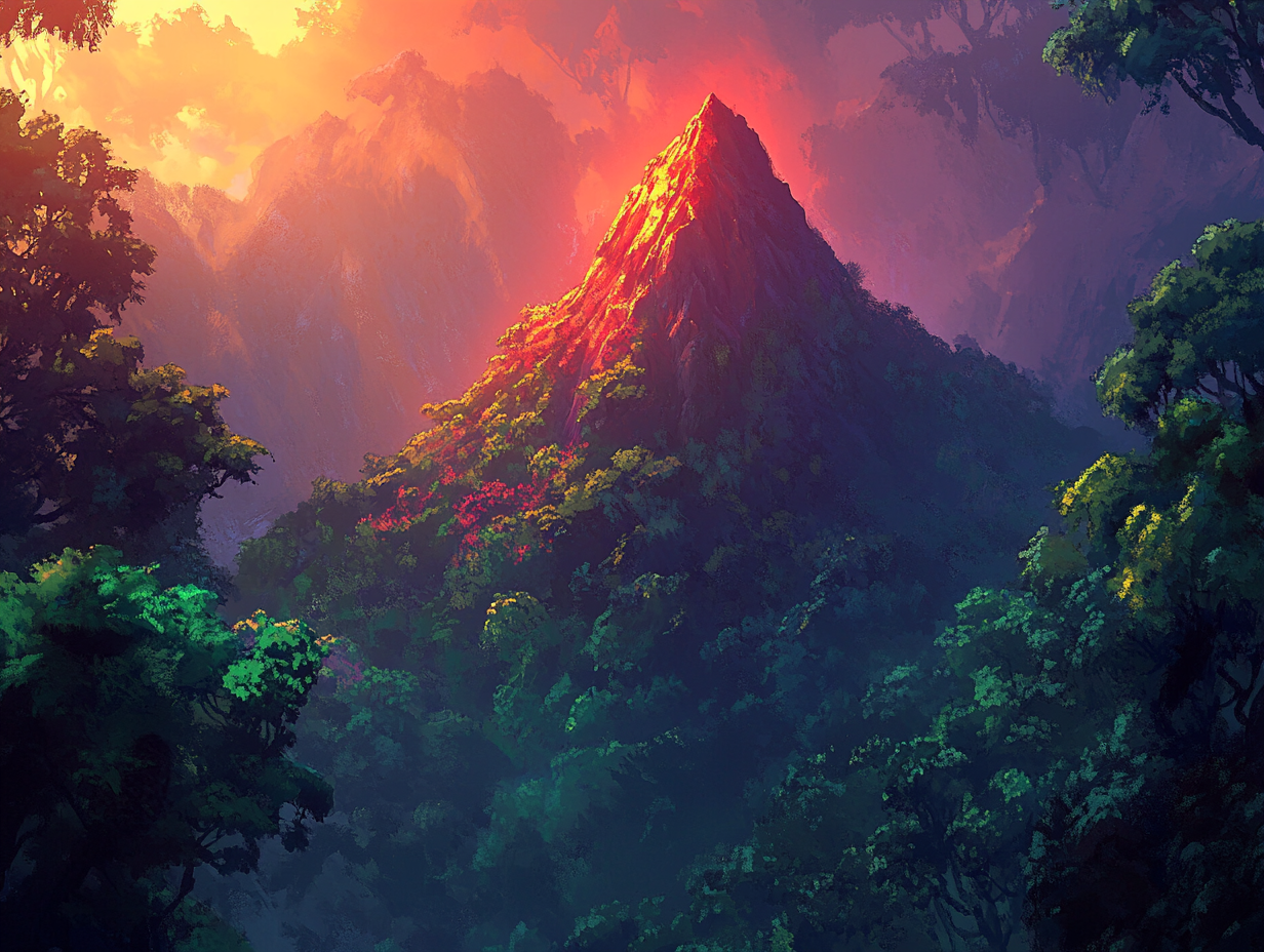 A Tiny Red Mountain in Enormous Enchanted Forest