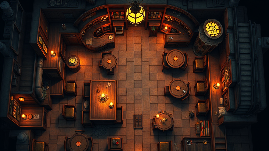 A Top-Down View of a Cozy Modern Pub