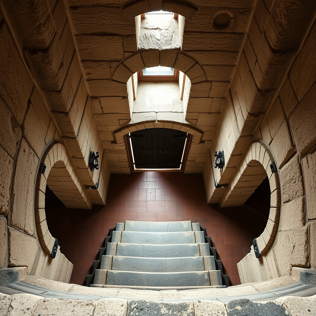 A Top View of a 14th Century Castle Foyer