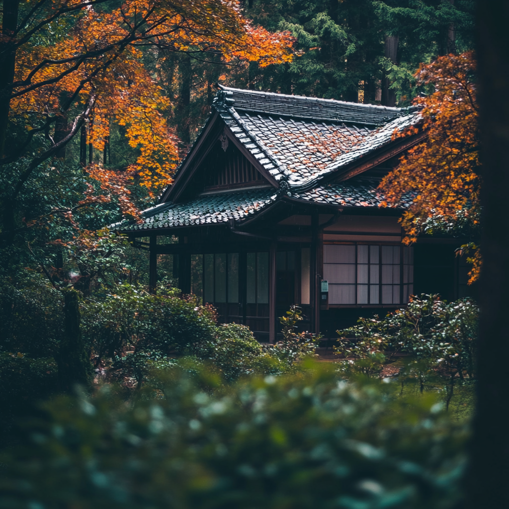 A Traditional Japanese Minka on a Cool Day