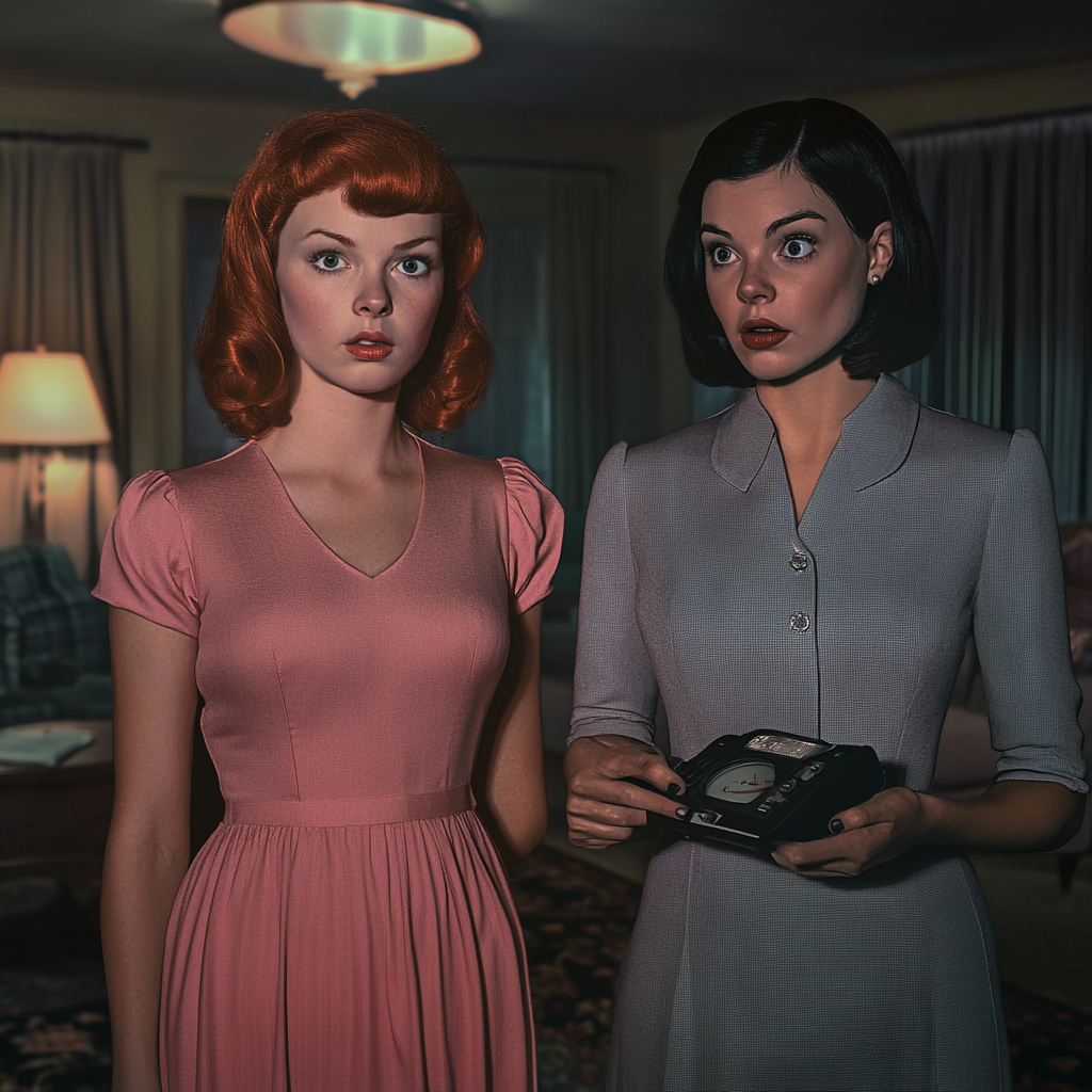 A Twilight Zone image of two women.