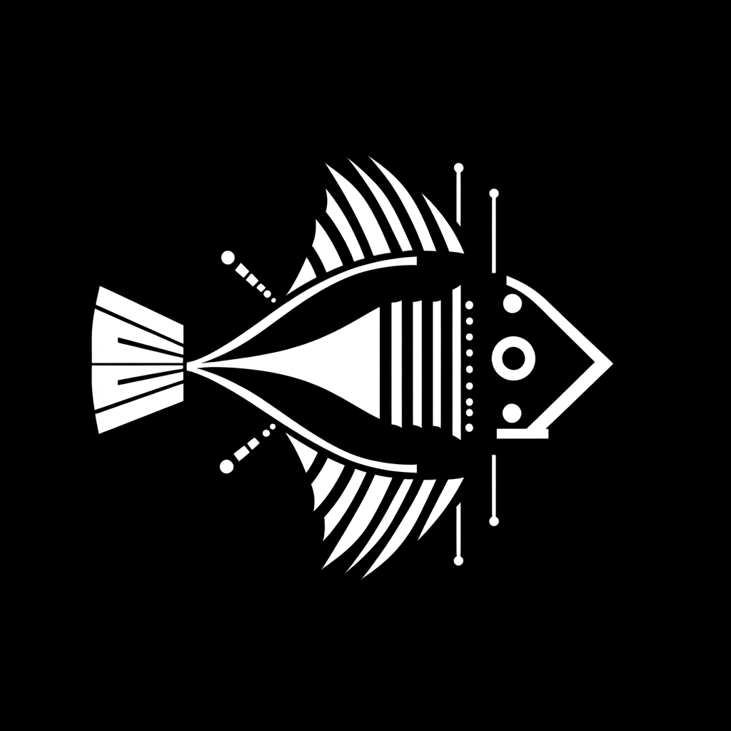 A University Department's Black and White Underwater Logo