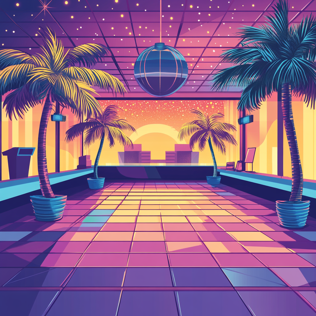 A Vibrant Disco Club In Miami, 1970s-inspired