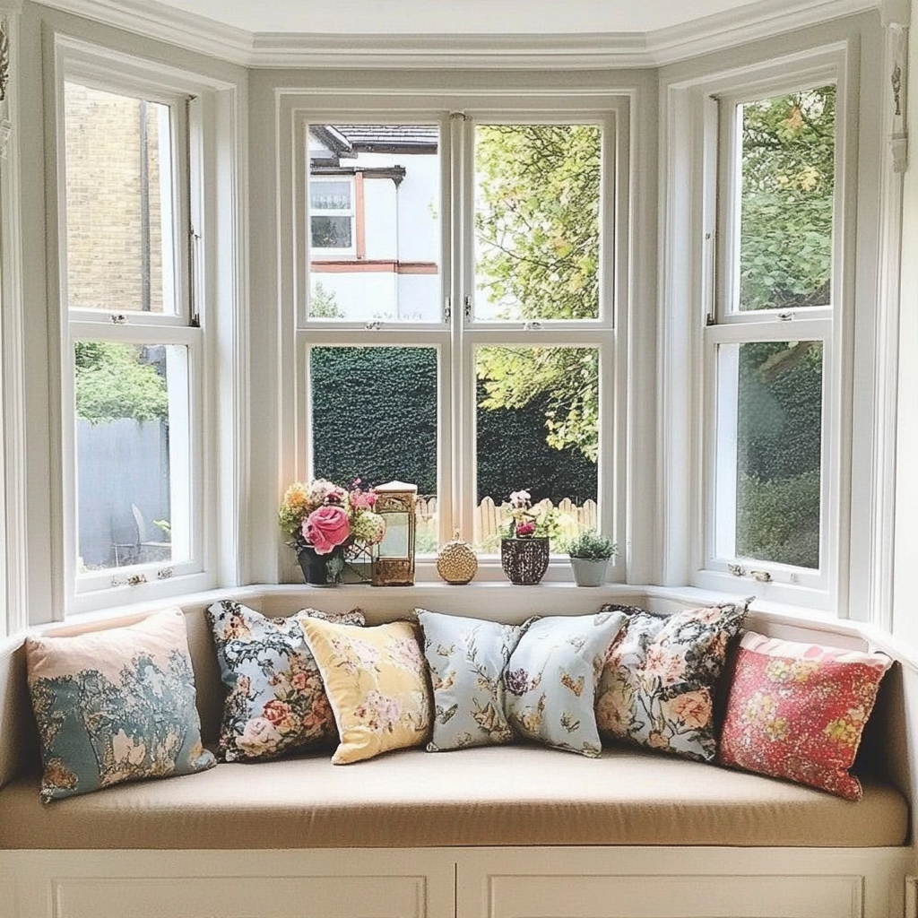 A Victorian Bay Window with Tasteful Decor