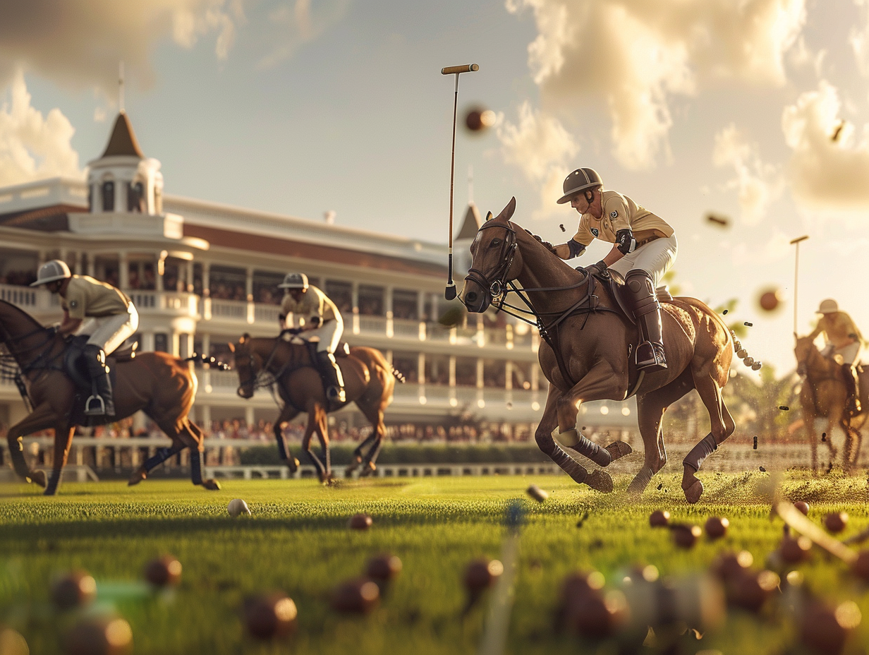 A Vivid Polo Game Image from Balcony