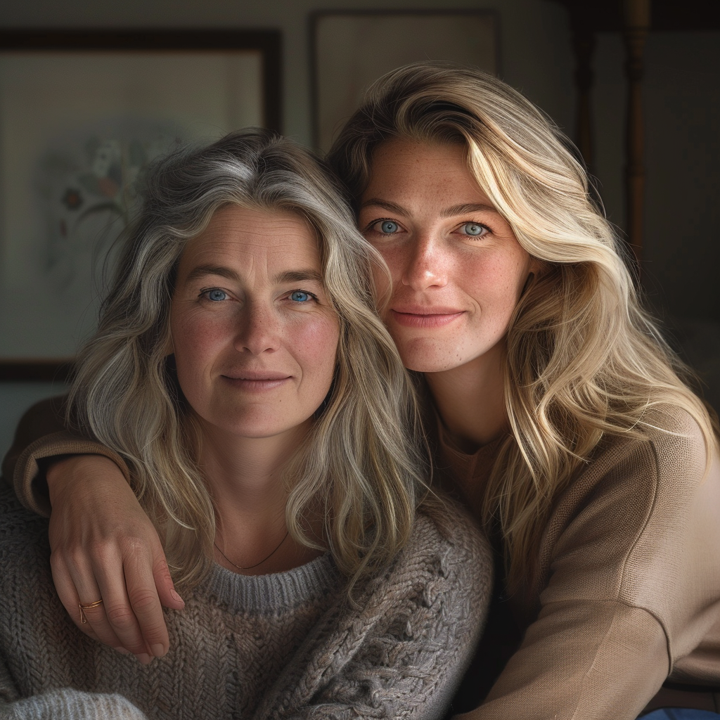 A Warm Nordic Mother-Daughter Portrait in Cozy Setting