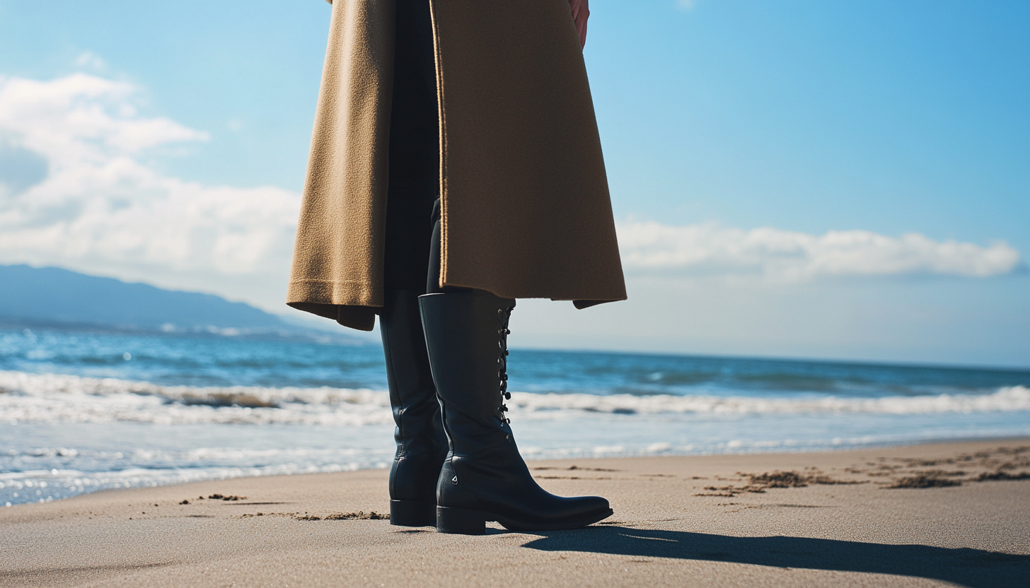 A Well Dressed Female Lawyer on Desert Beach