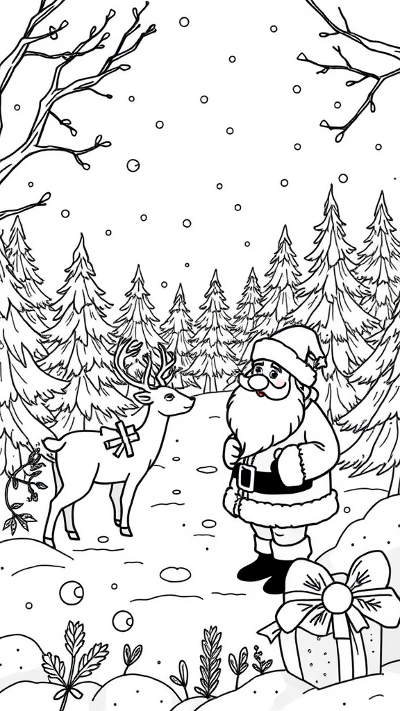 A Whimsical Christmas Scene with Santa Claus