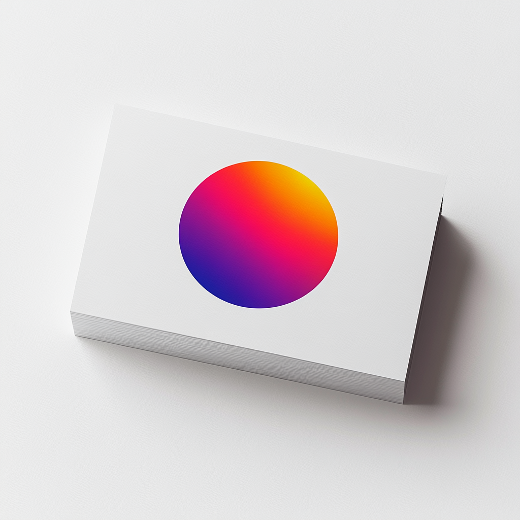 A White Business Card with Gradient Ball Logo