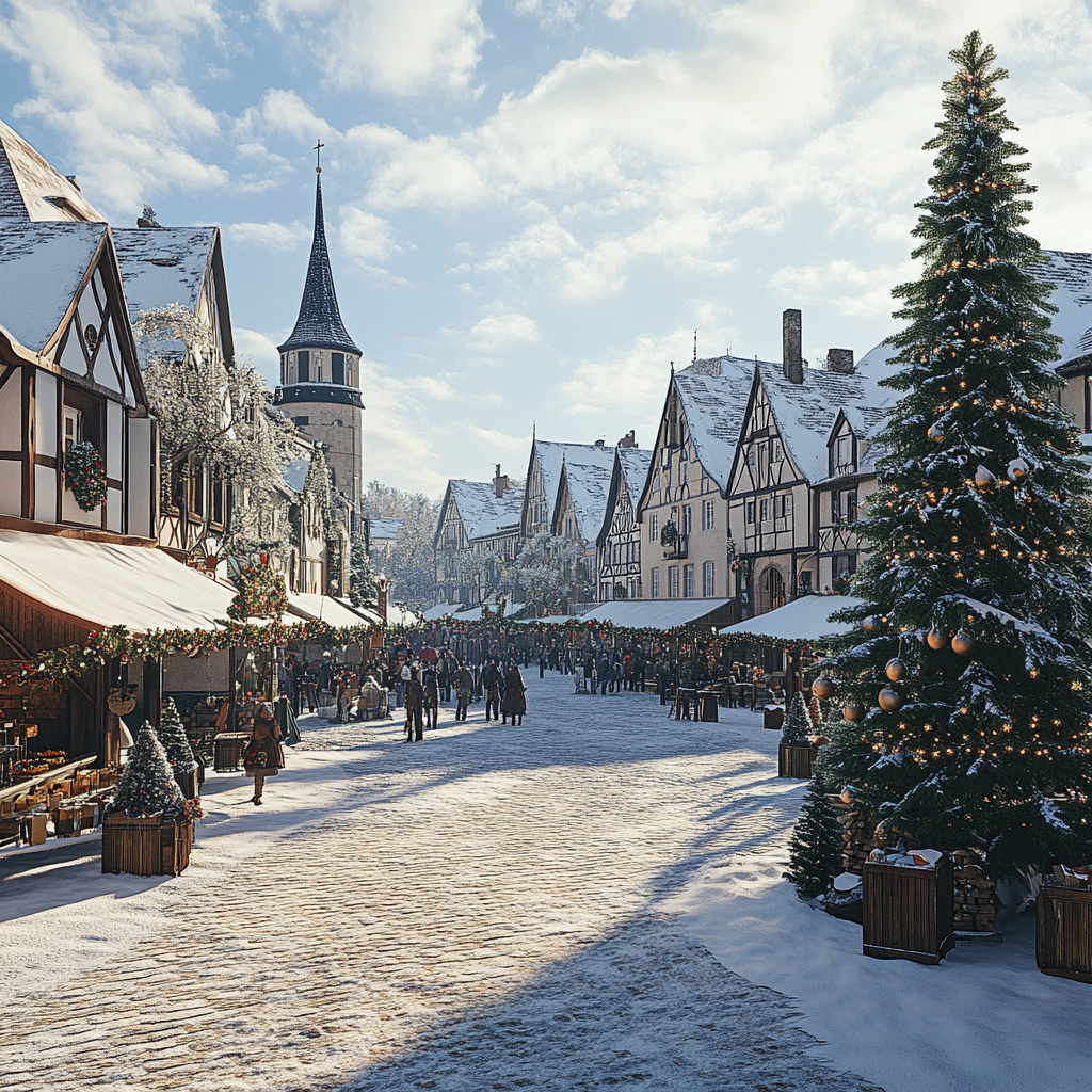 A Winter Town Celebration in Europe