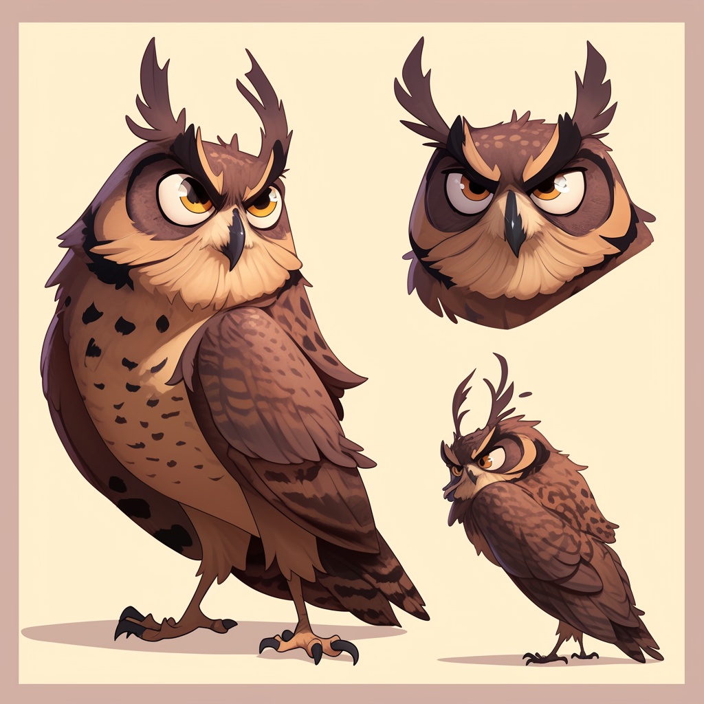 A Wise and Mysterious Owl in Enchanted Forest