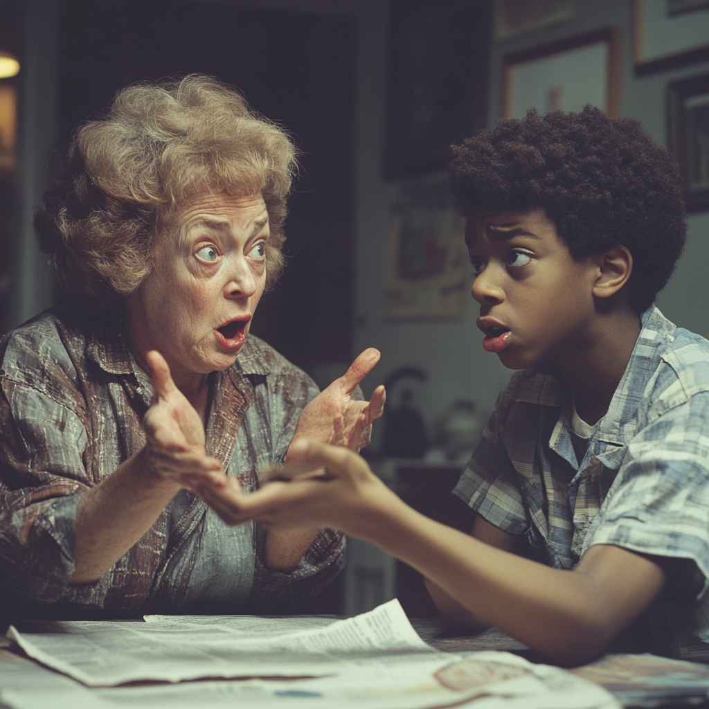 A Woman Arguing with Teenage Boy in 1992