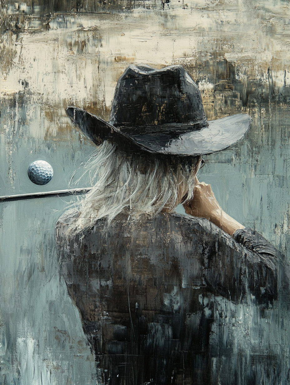 A Woman Golfing in Jeremy Mann's Style