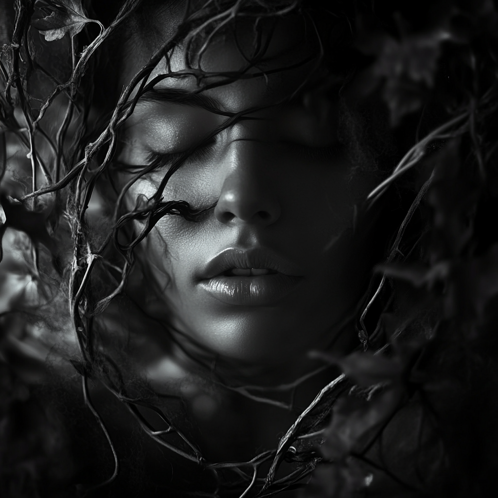 A Woman in the Wilderness with Vines