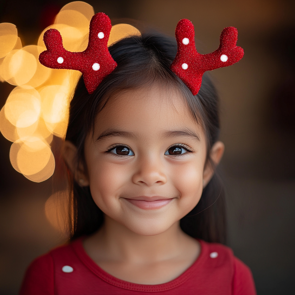 A Young Girl's Cute Holiday Portrait