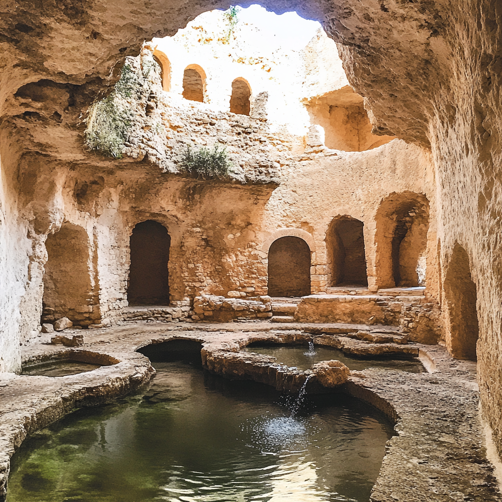 A beautiful historical castle-palace with water fountains