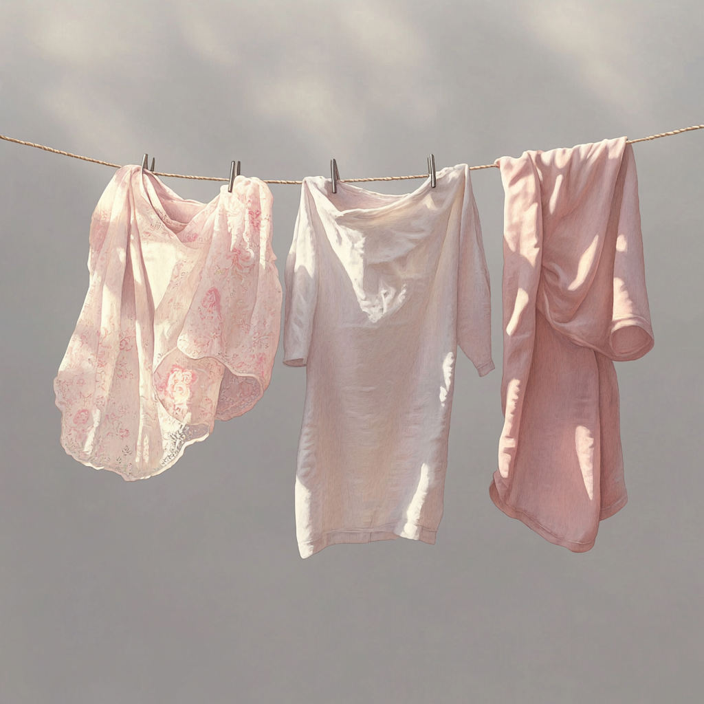 A beautifully detailed watercolor illustration of clothesline.