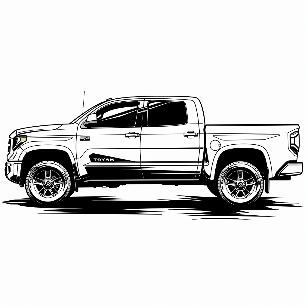 A black Toyota Tundra logo on white background