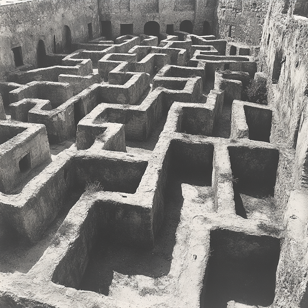 A black and white maze image for success