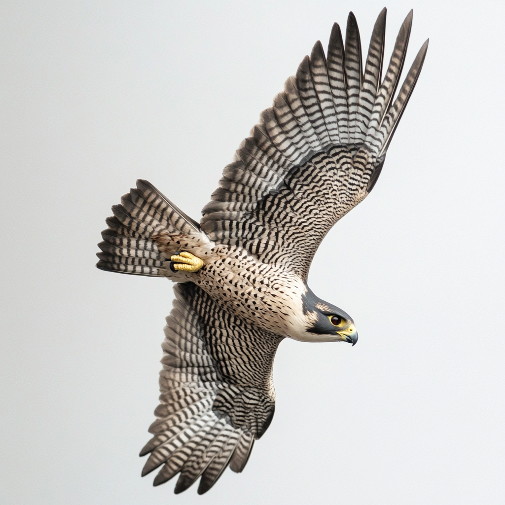 Falcon on white background