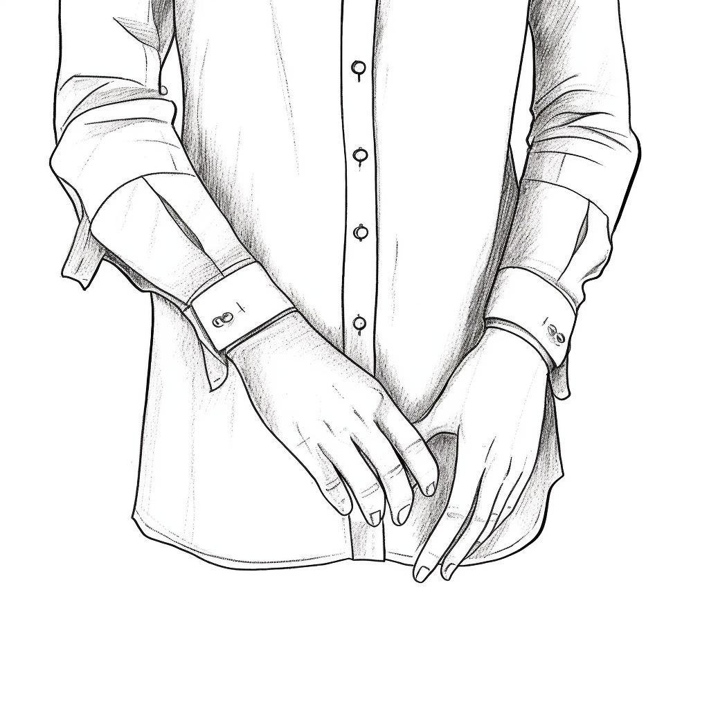 A classy hand-drawn vintage-style illustration of shirt cuffs.