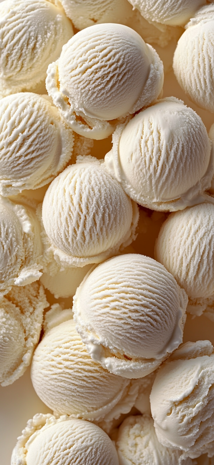 A close-up photo of white ice cream scoops.