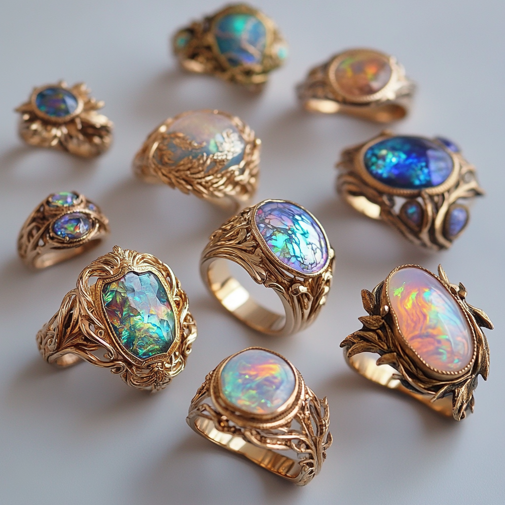 A collection of unique and beautiful rings.