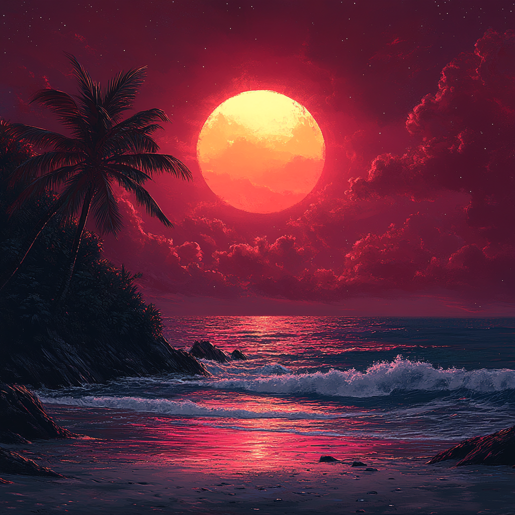 A colorful beach sunset banner for SoundCloud.