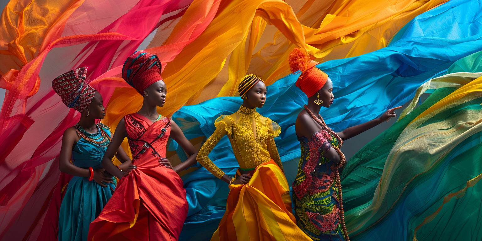 A colorful photo of African people in tradition