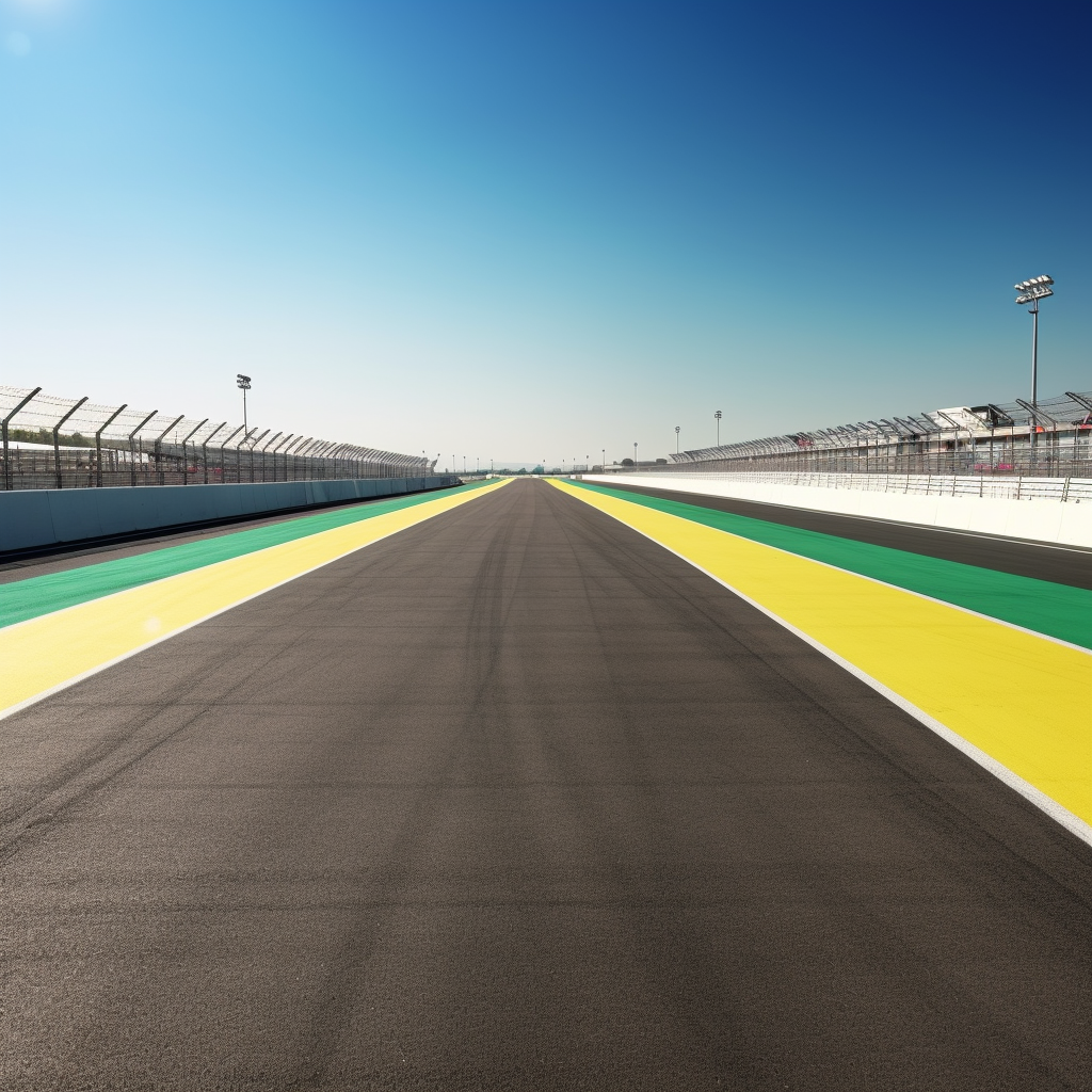 A colorful race track under the bright sky