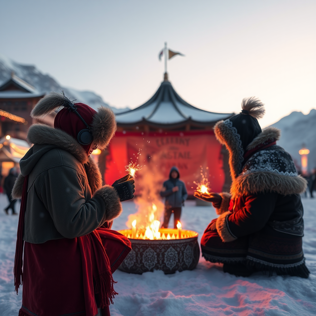 A colorful scene at Druga Festival in Himalayas.