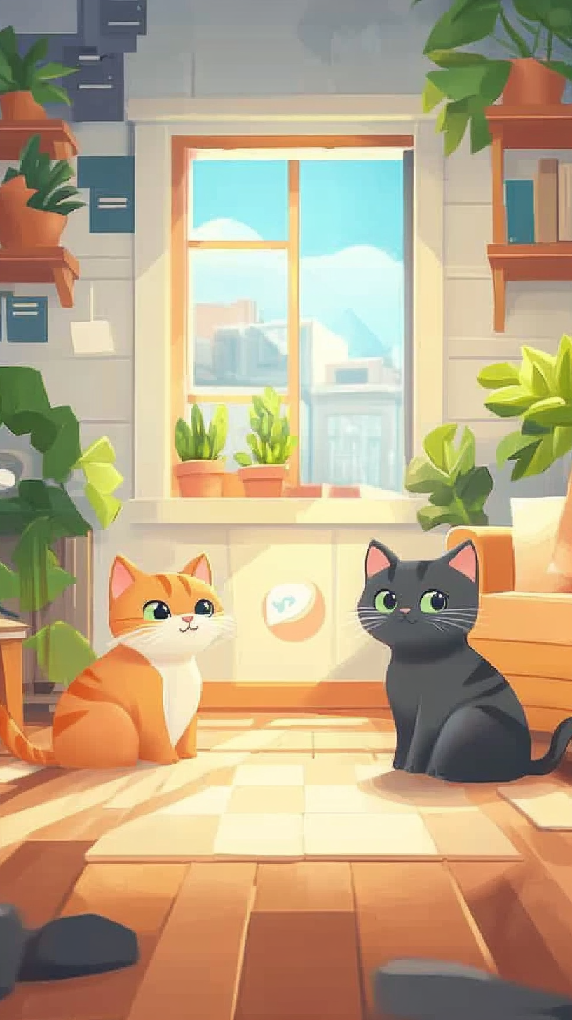 A cozy cat puzzle game with cute cats.