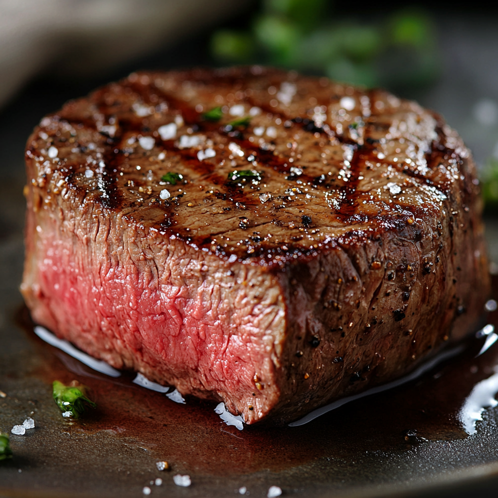 A delicious steak wrapped in another steak.