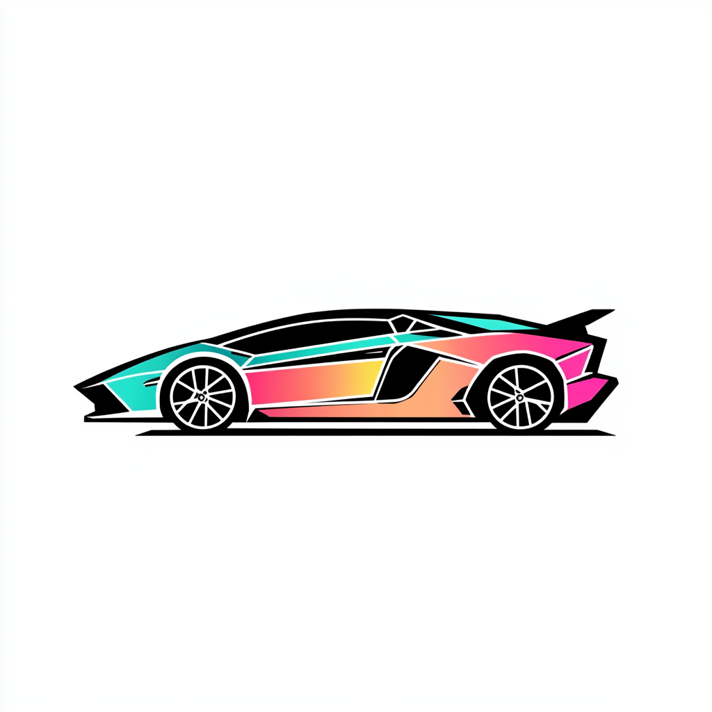 A detailed icon of a sleek Lamborghini car