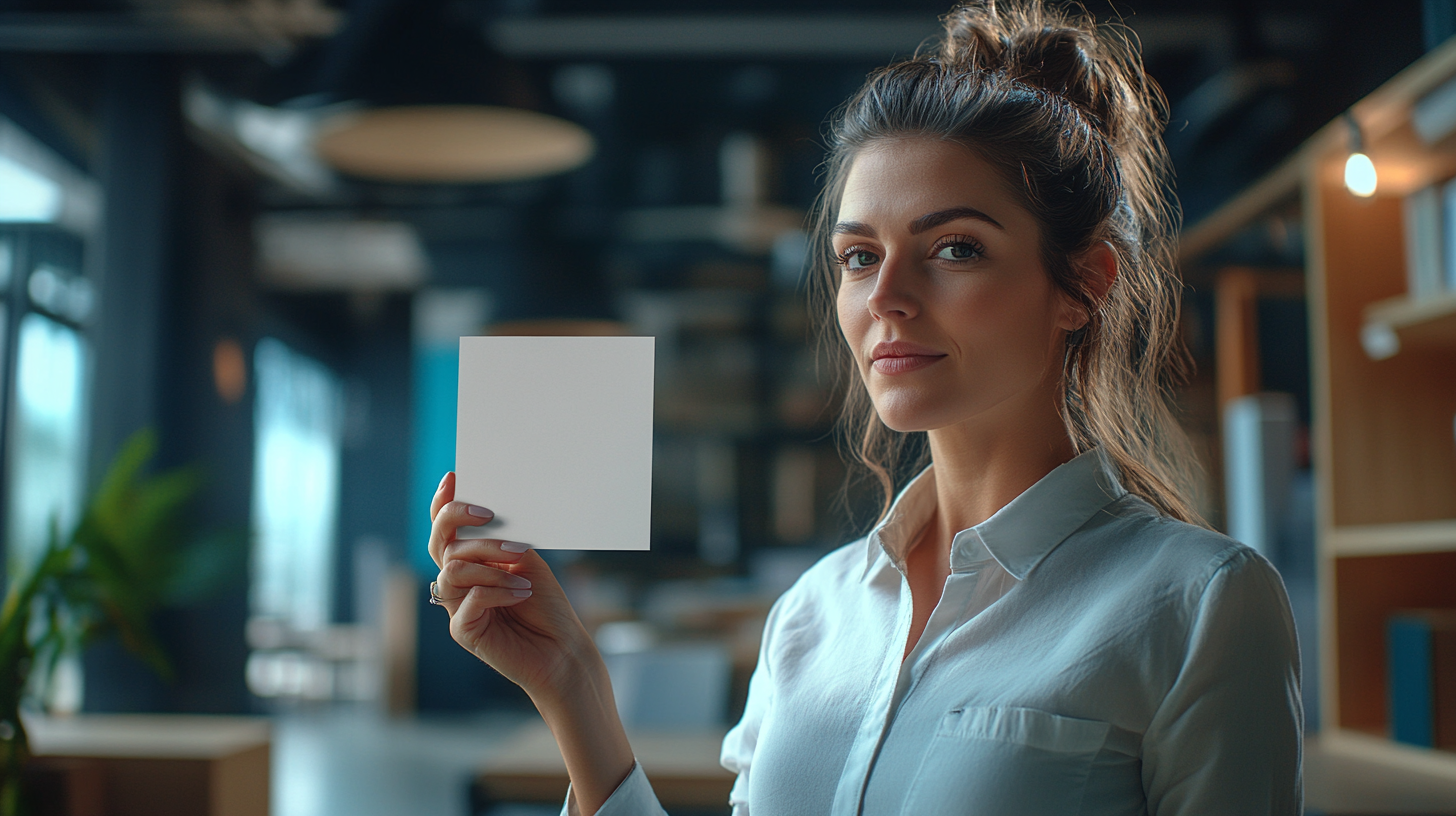 A detailed image of business woman in office.