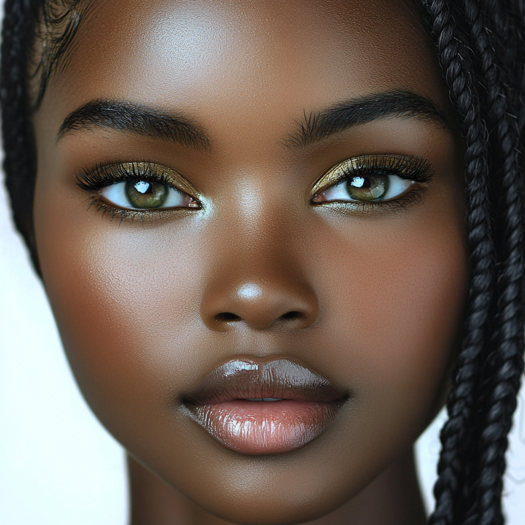 A detailed portrait of a beautiful African model