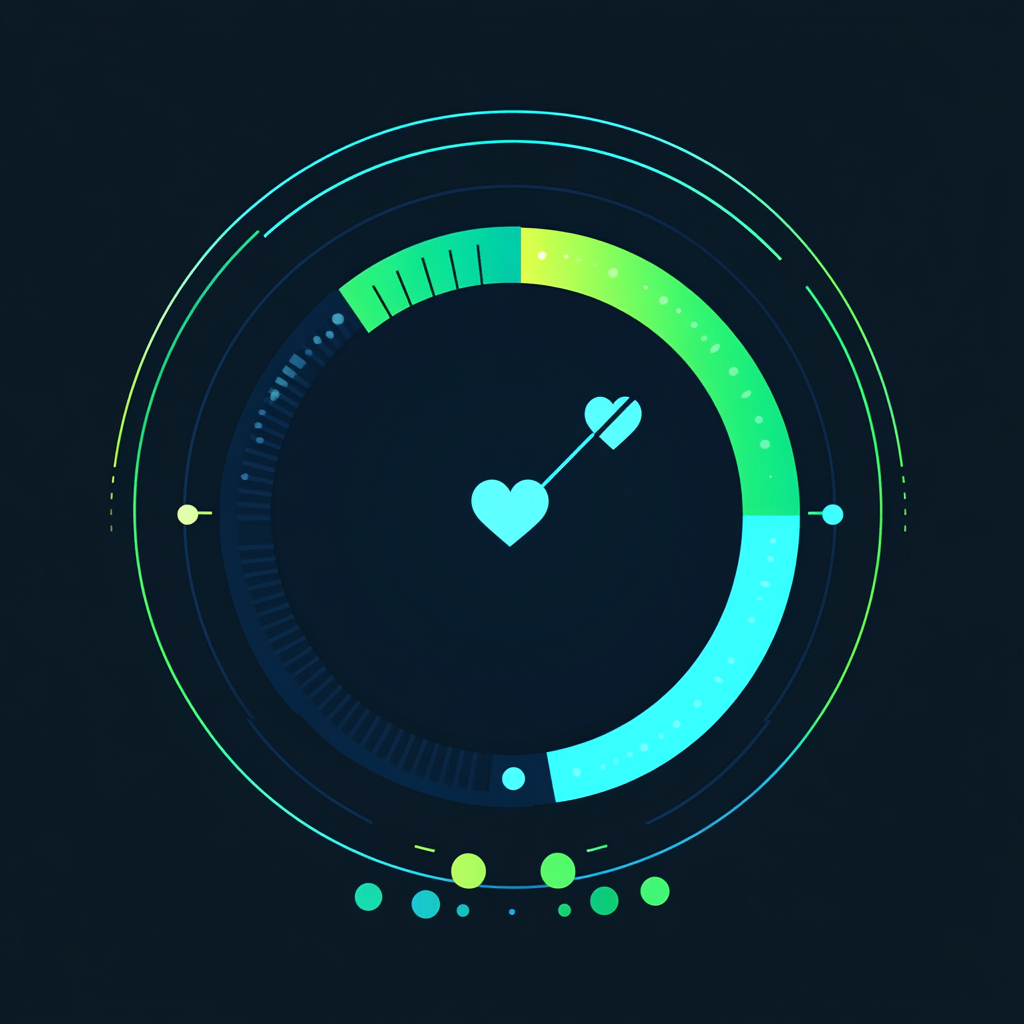 A digital health meter showing 'very good health'